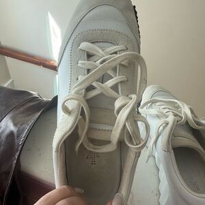 Hermes Bouncing Sneaker White Cream Leather & Suede Sneakers